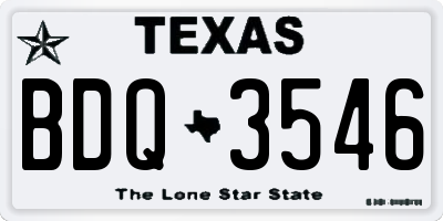 TX license plate BDQ3546