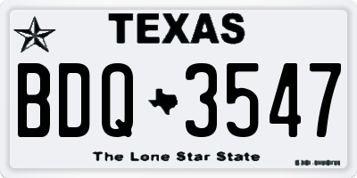 TX license plate BDQ3547