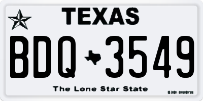 TX license plate BDQ3549
