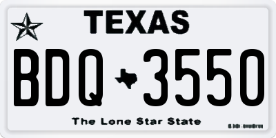 TX license plate BDQ3550