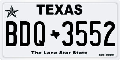 TX license plate BDQ3552