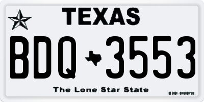 TX license plate BDQ3553