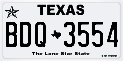 TX license plate BDQ3554