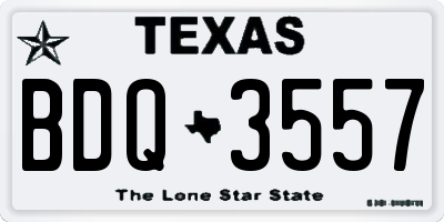 TX license plate BDQ3557