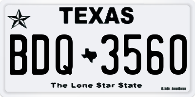TX license plate BDQ3560