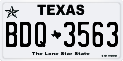 TX license plate BDQ3563