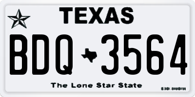 TX license plate BDQ3564