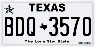 TX license plate BDQ3570