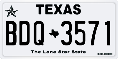 TX license plate BDQ3571