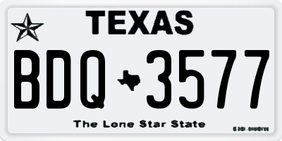 TX license plate BDQ3577