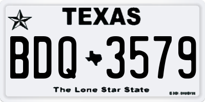 TX license plate BDQ3579