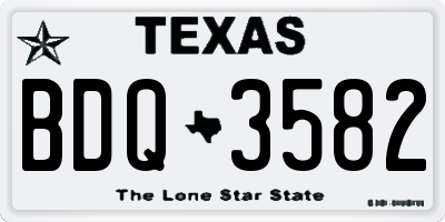 TX license plate BDQ3582