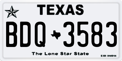 TX license plate BDQ3583