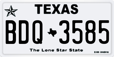 TX license plate BDQ3585