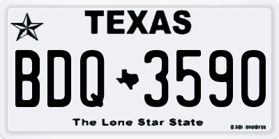 TX license plate BDQ3590