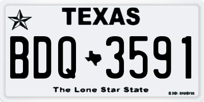 TX license plate BDQ3591