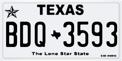 TX license plate BDQ3593