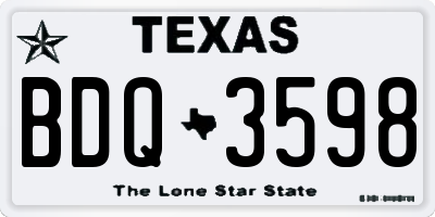 TX license plate BDQ3598