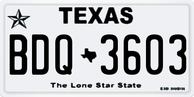 TX license plate BDQ3603