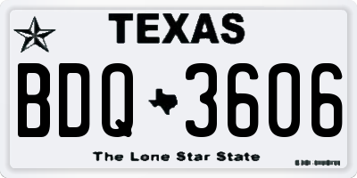 TX license plate BDQ3606