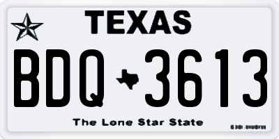 TX license plate BDQ3613