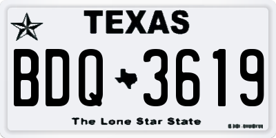 TX license plate BDQ3619