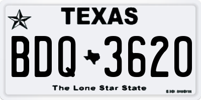 TX license plate BDQ3620
