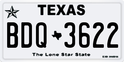 TX license plate BDQ3622
