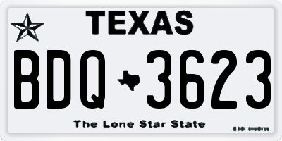 TX license plate BDQ3623