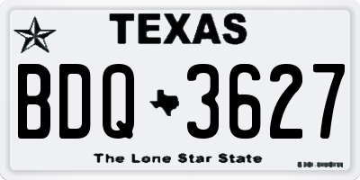 TX license plate BDQ3627
