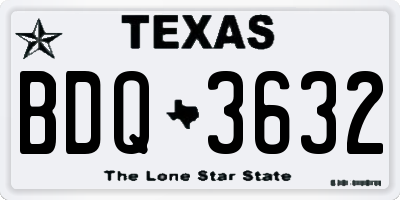 TX license plate BDQ3632