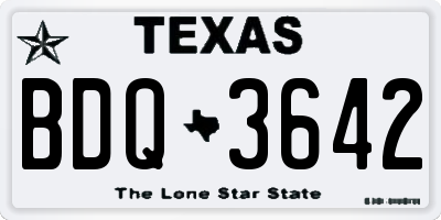 TX license plate BDQ3642