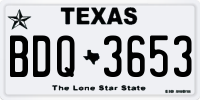 TX license plate BDQ3653
