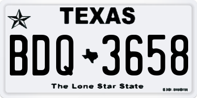 TX license plate BDQ3658