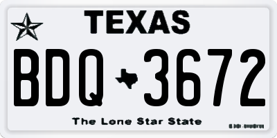 TX license plate BDQ3672