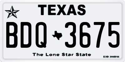 TX license plate BDQ3675