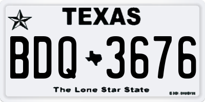TX license plate BDQ3676