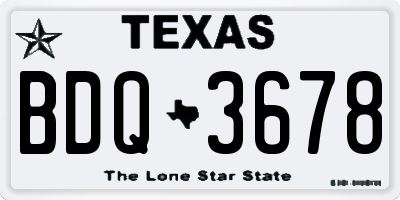 TX license plate BDQ3678