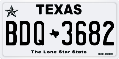 TX license plate BDQ3682