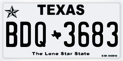 TX license plate BDQ3683