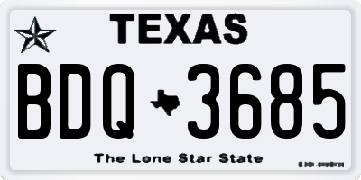 TX license plate BDQ3685