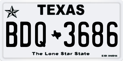 TX license plate BDQ3686