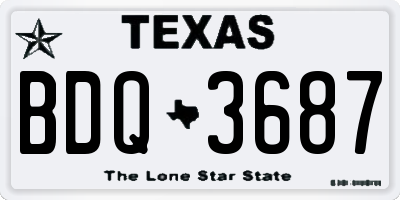 TX license plate BDQ3687