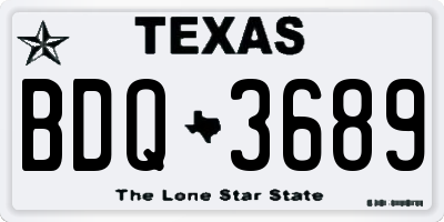 TX license plate BDQ3689