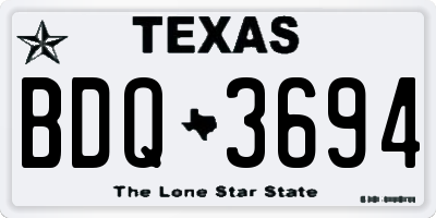 TX license plate BDQ3694