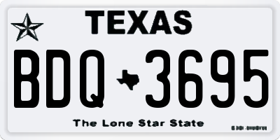TX license plate BDQ3695