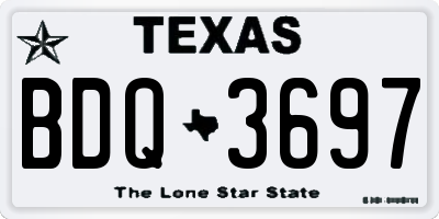 TX license plate BDQ3697