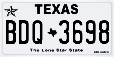 TX license plate BDQ3698