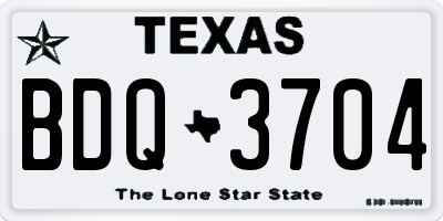TX license plate BDQ3704