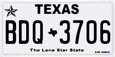 TX license plate BDQ3706
